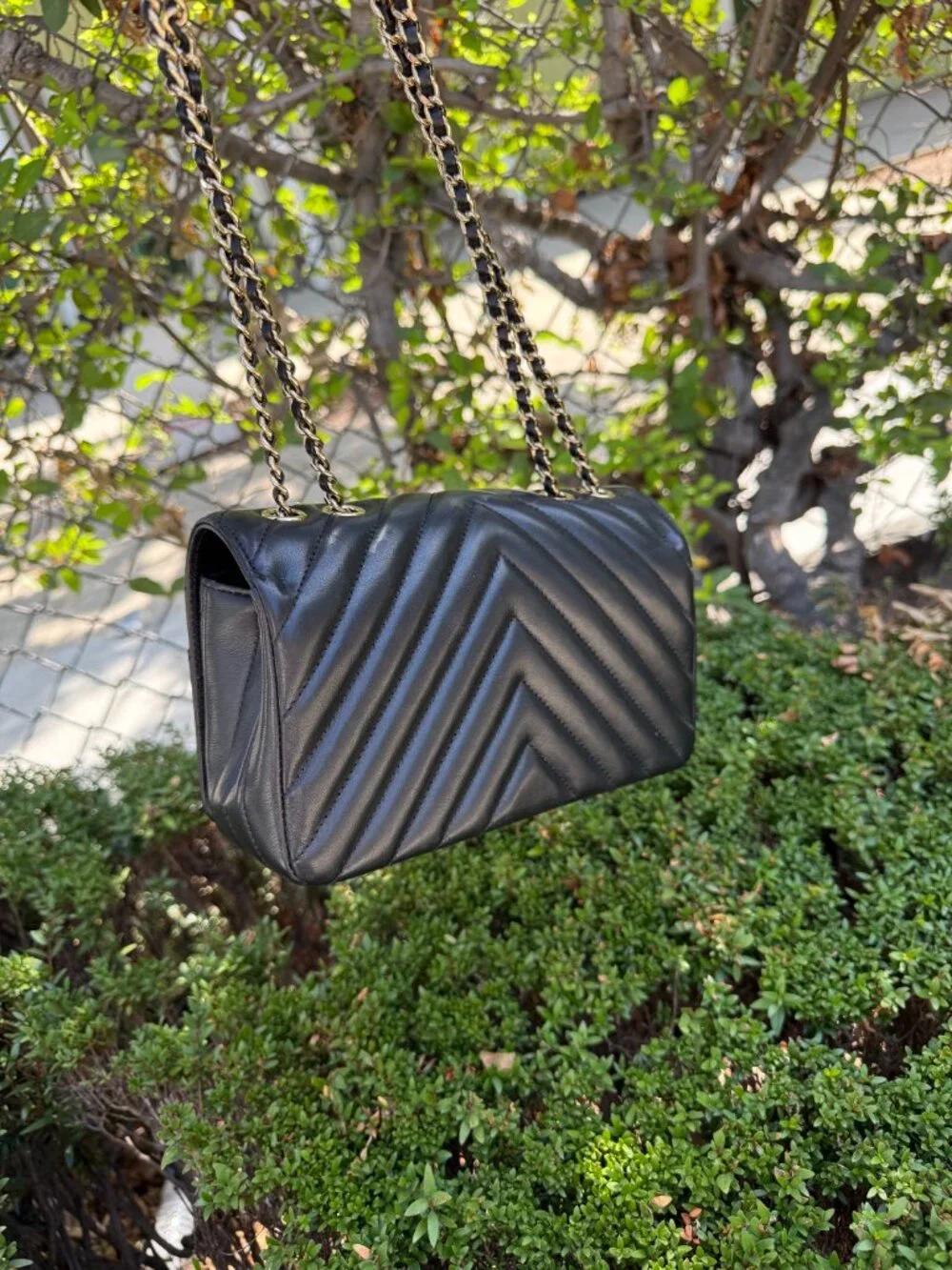 Chanel Chevron V-Stitch Shoulder Bag